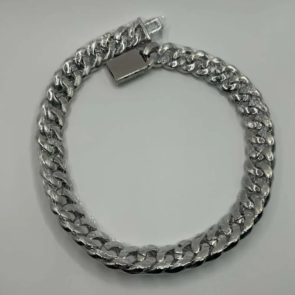Moissanite Cuban Chain Passes Test VVS1 4 Row Iced Silver Necklace 20mm 22” New
